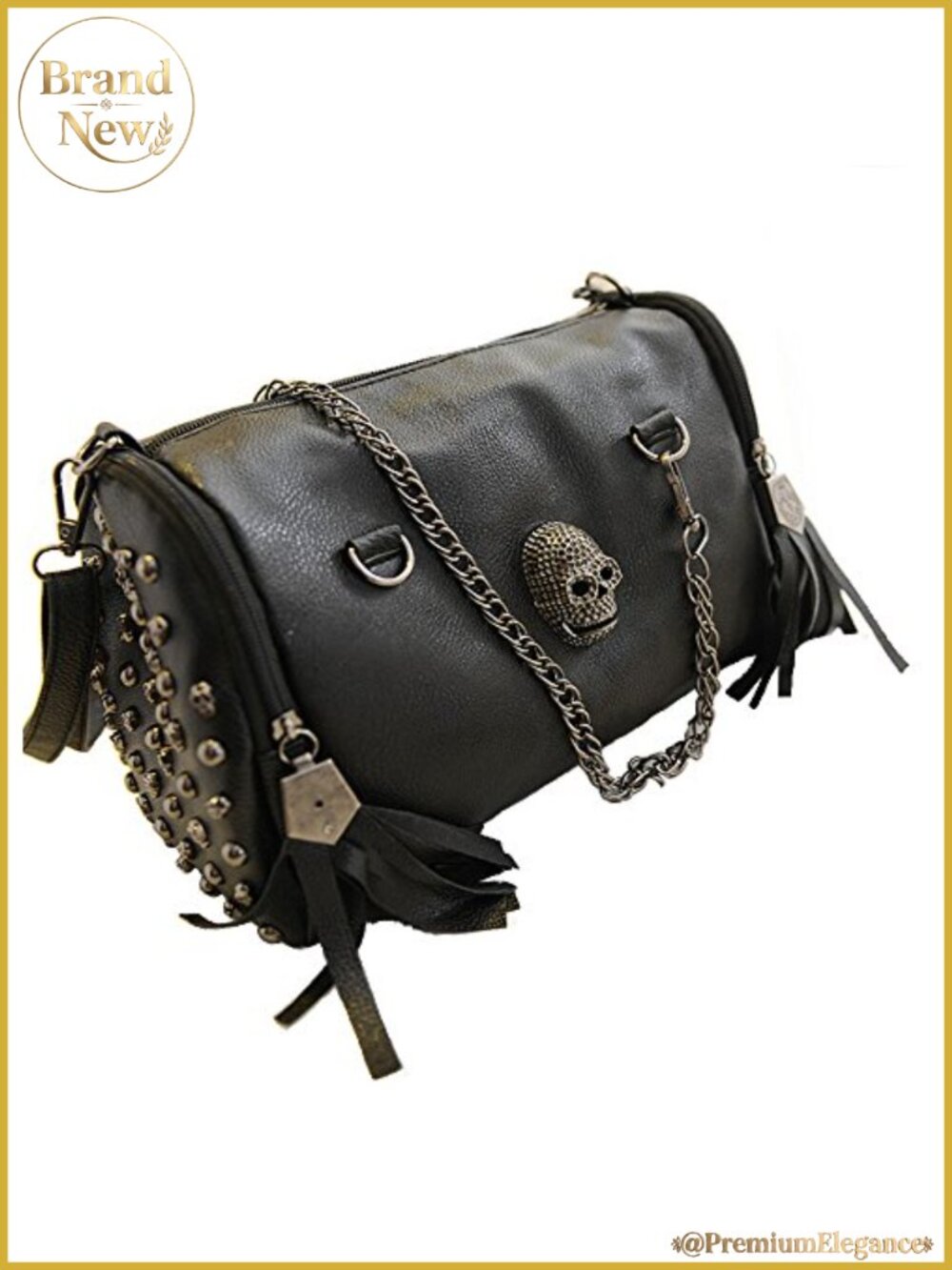 Rivet Satchel Tote Handbag Faux Leather PU Leather Top Handle Crossbody